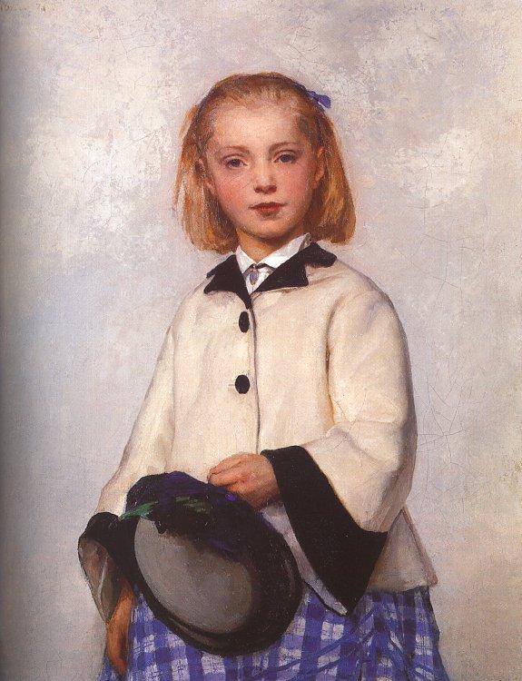 Albert Anker The Artist's Daughter Louise oil painting picture